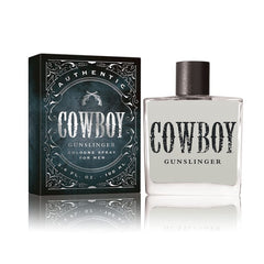 Tru Western Cowboy Gunslinger bottle front shows bold masculine presence for daily confidence