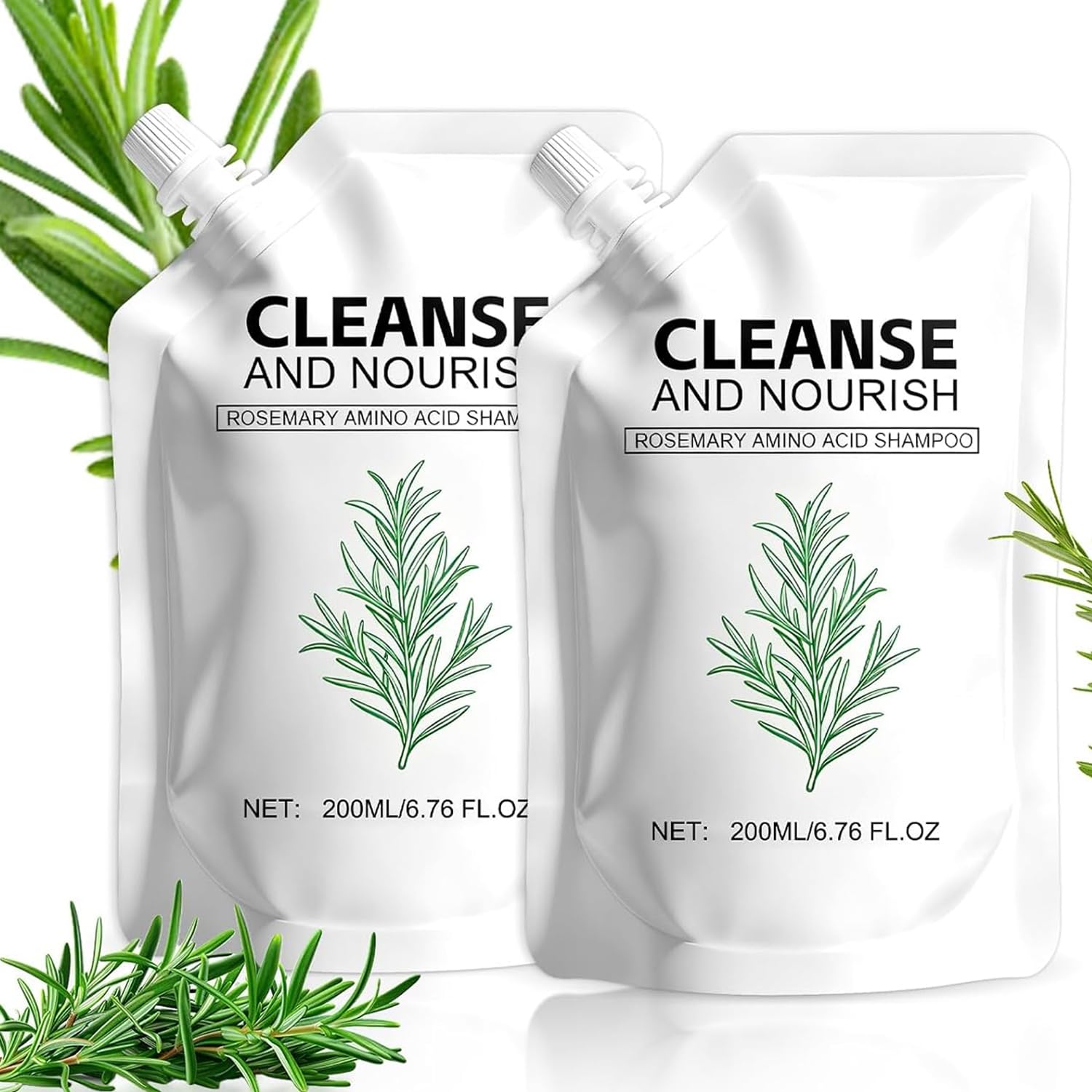 TRWLCFF Rosemary Amino Acid Shampoo bottle pour with refreshing aroma for a quick, uplifting cleanse.