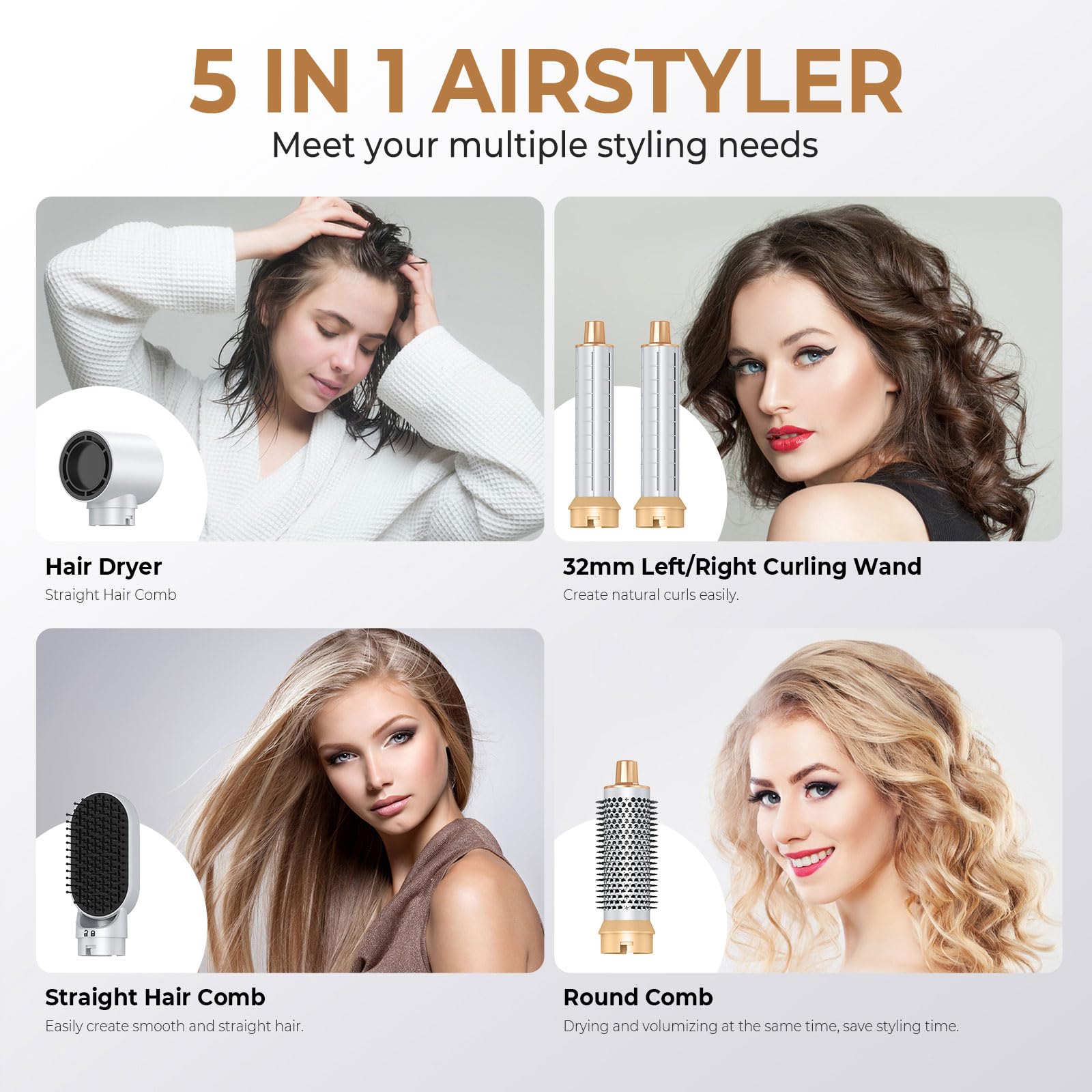 Trylater curling wand with 3 smart temps for tailored styling.