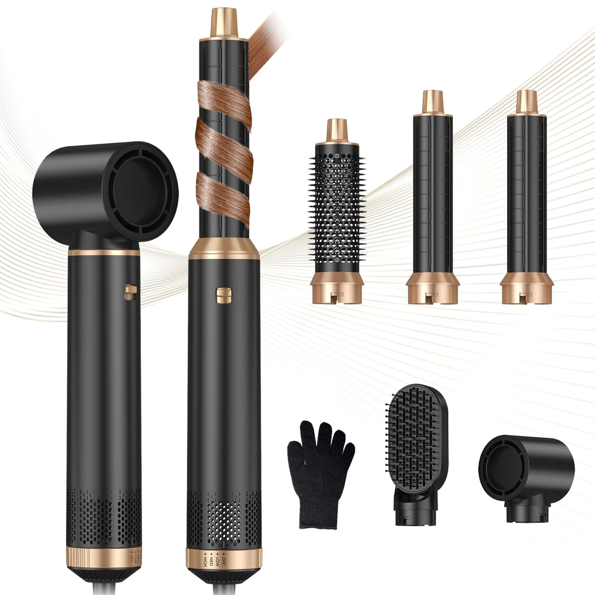 TryLater 5in1 hair-styler front view shows versatile styling options