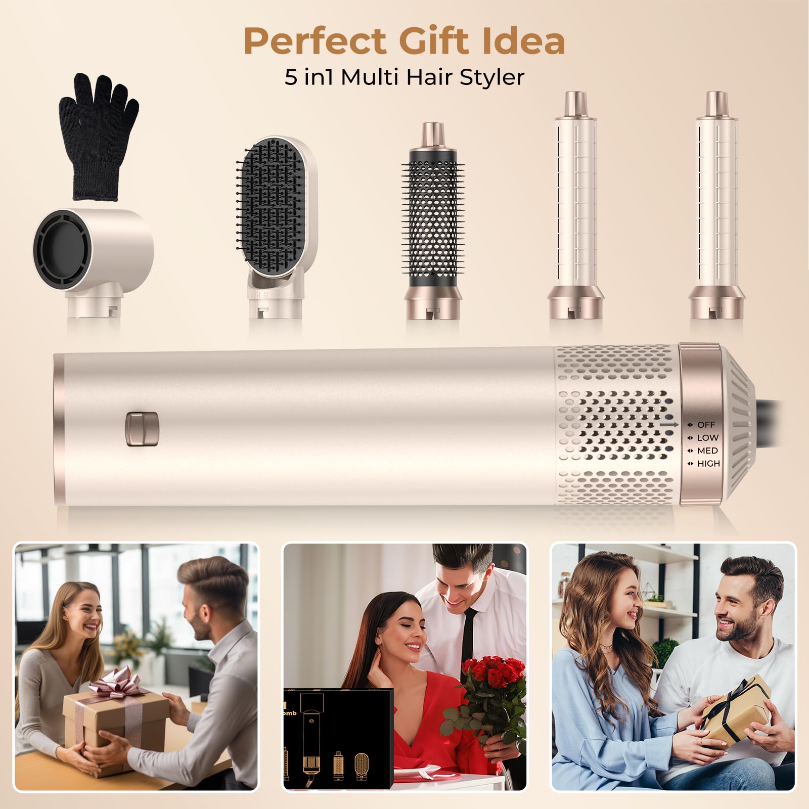 Trylater detachable curler shown as compact travel-ready styling tool.