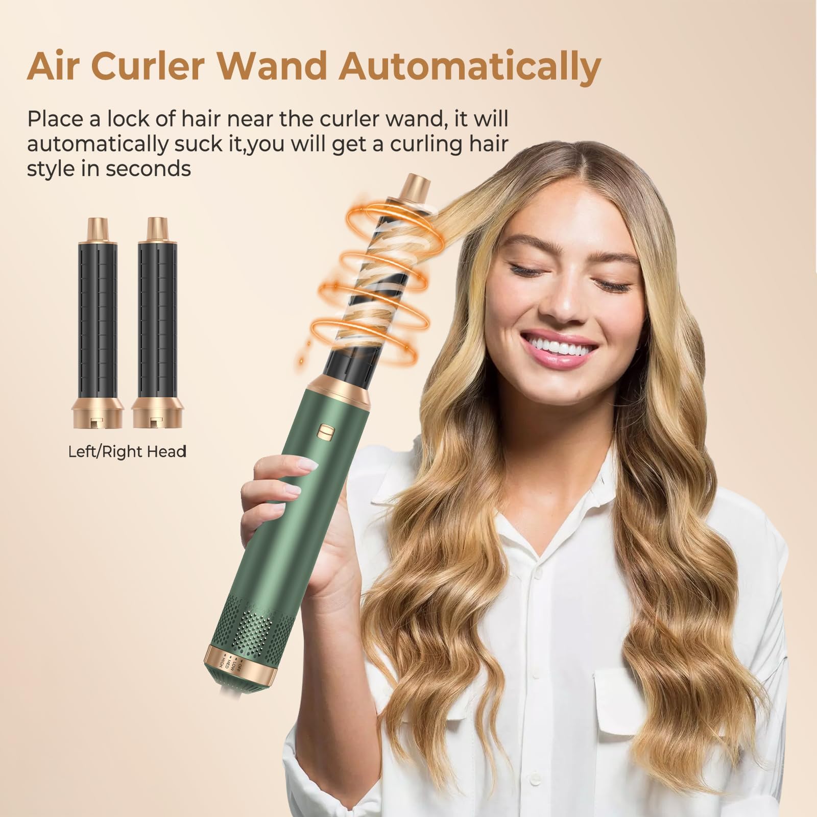 Trylater detachable air curler enables travel curling without switching tools