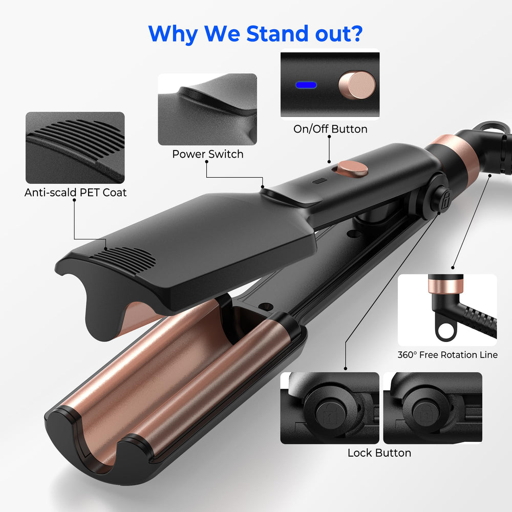 Trylater dual voltage design powers worldwide for easy travel styling.