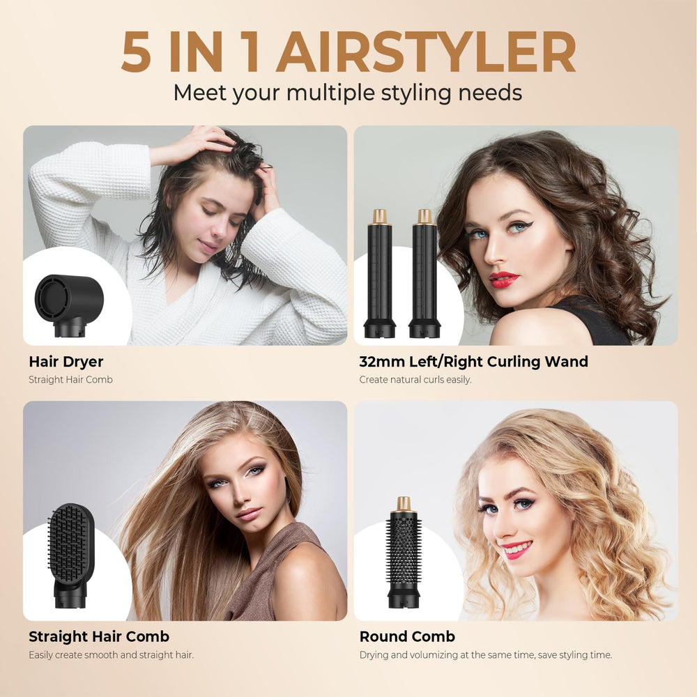 Trylater Hair Dryer Brush 5-in-1 heat-resistant gloves prevent burns during styling sessions.