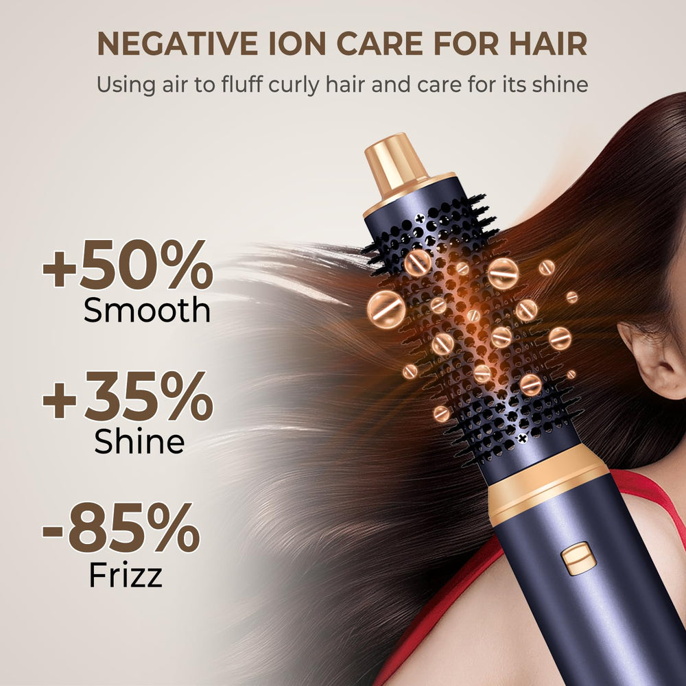 Trylater ionic airflow with Coanda effect reduces frizz.