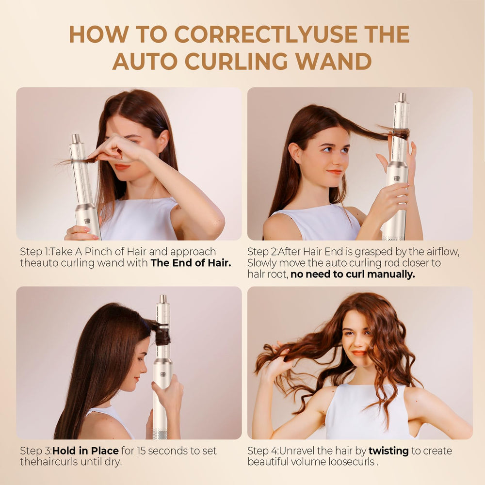 Trylater ionic-hot airflow brush demonstrates frizz control during styling.