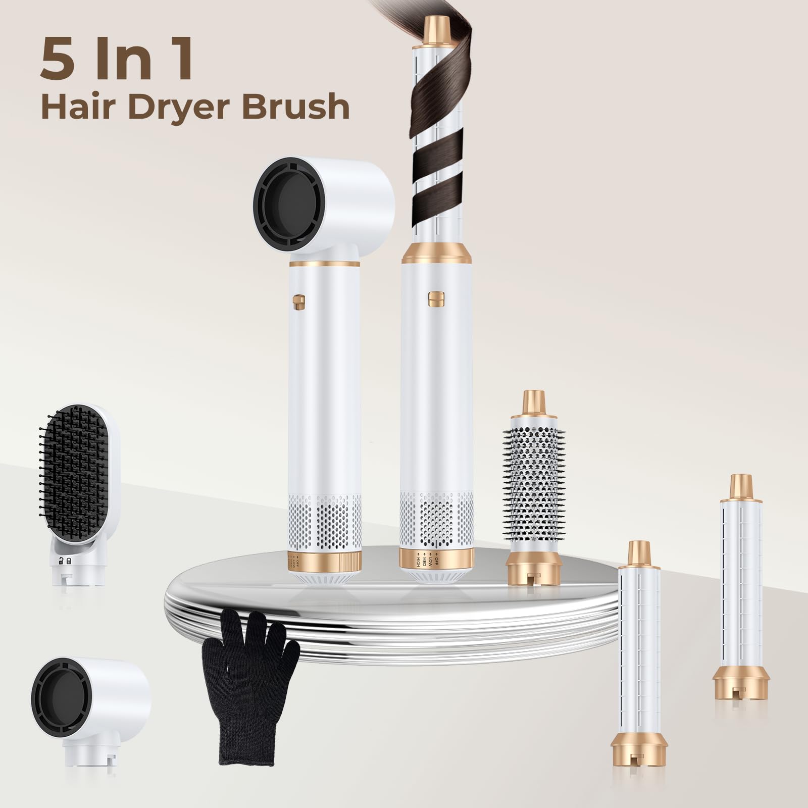 Trylater ionic airflow reduces frizz while styling.