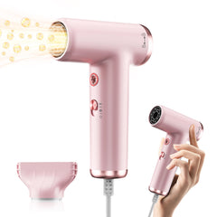 Trylater mini hair dryer weighs 193g for ultra portable travel styling.