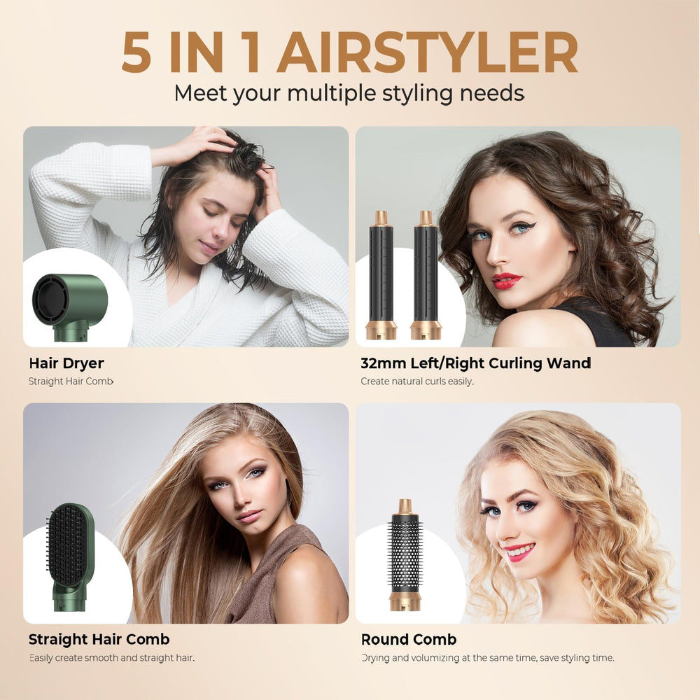 Trylater rotation air curler bars for precise clockwise or counterclockwise wraps