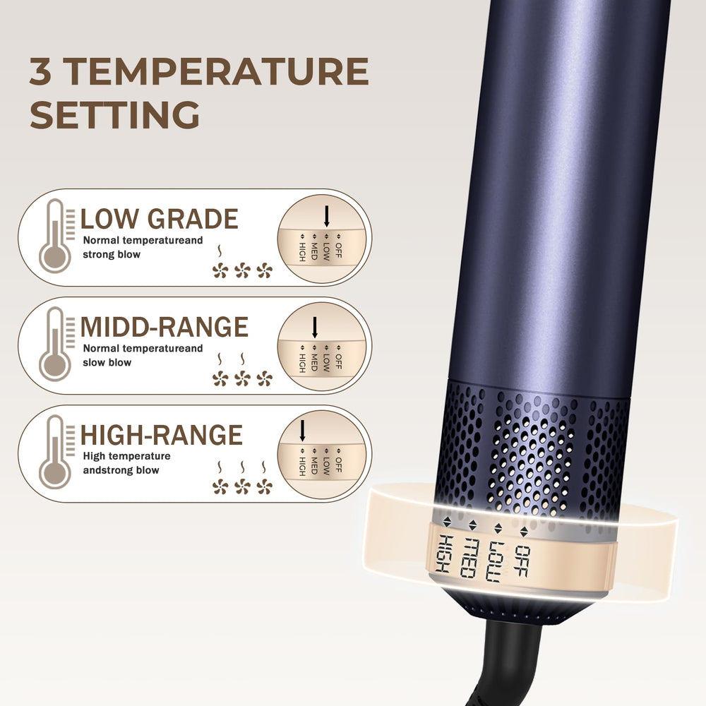 Trylater three temperature options tailor styling while protecting hair.