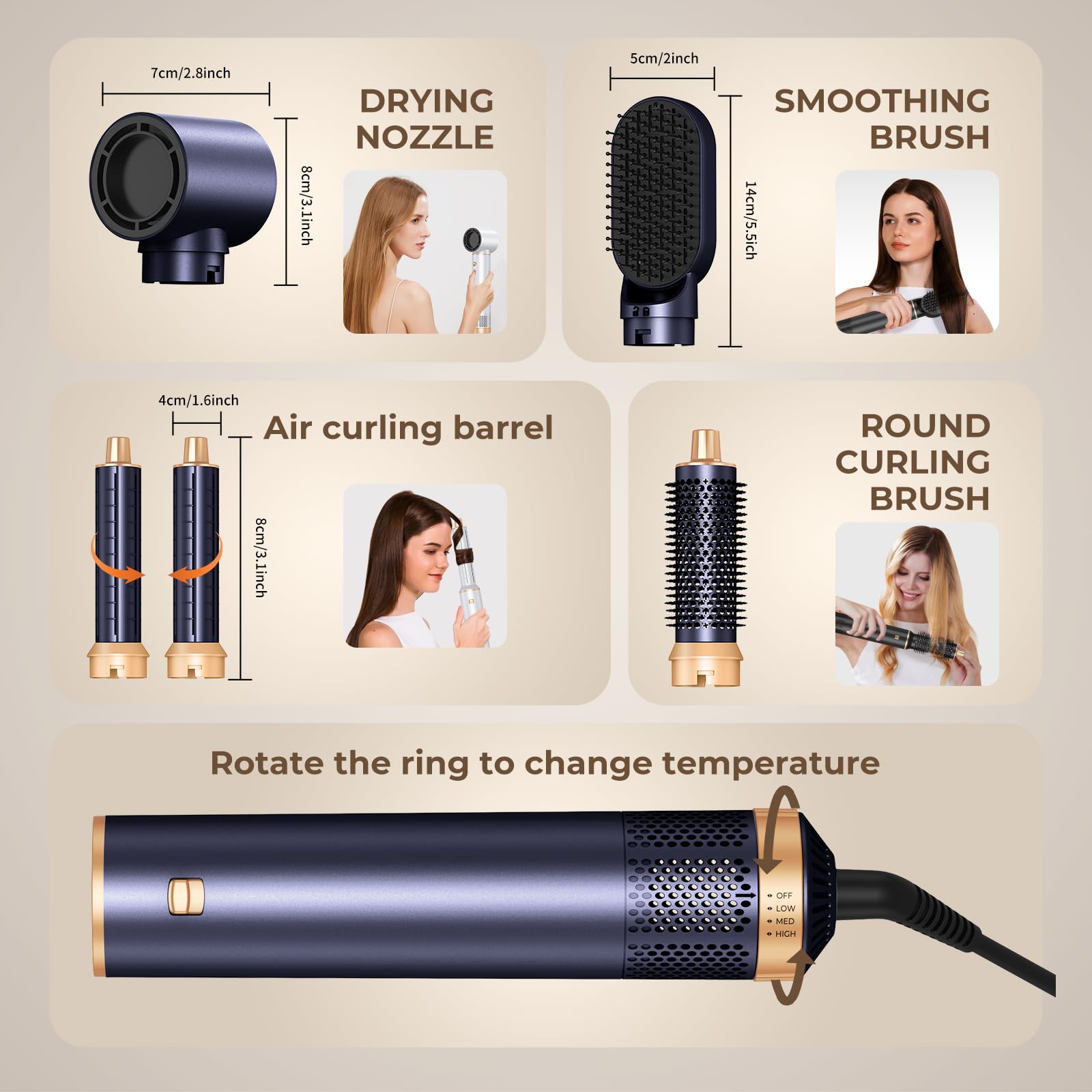 Trylater detachable air curler converts to travel friendly curling iron.