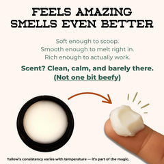 TryTallow OG Balm glass jar packaging emphasizes plastic-free skincare