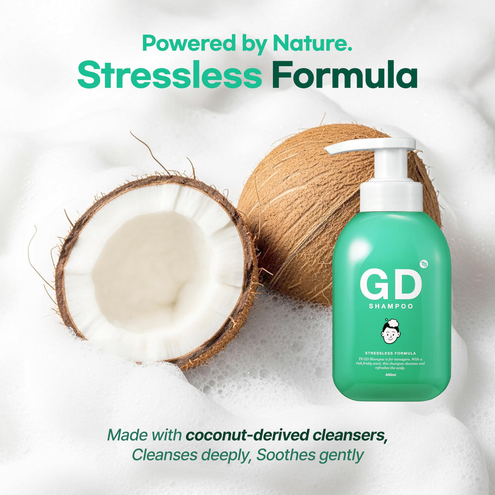 TS GD Shampoo helps control odor and itch for a confident school day.