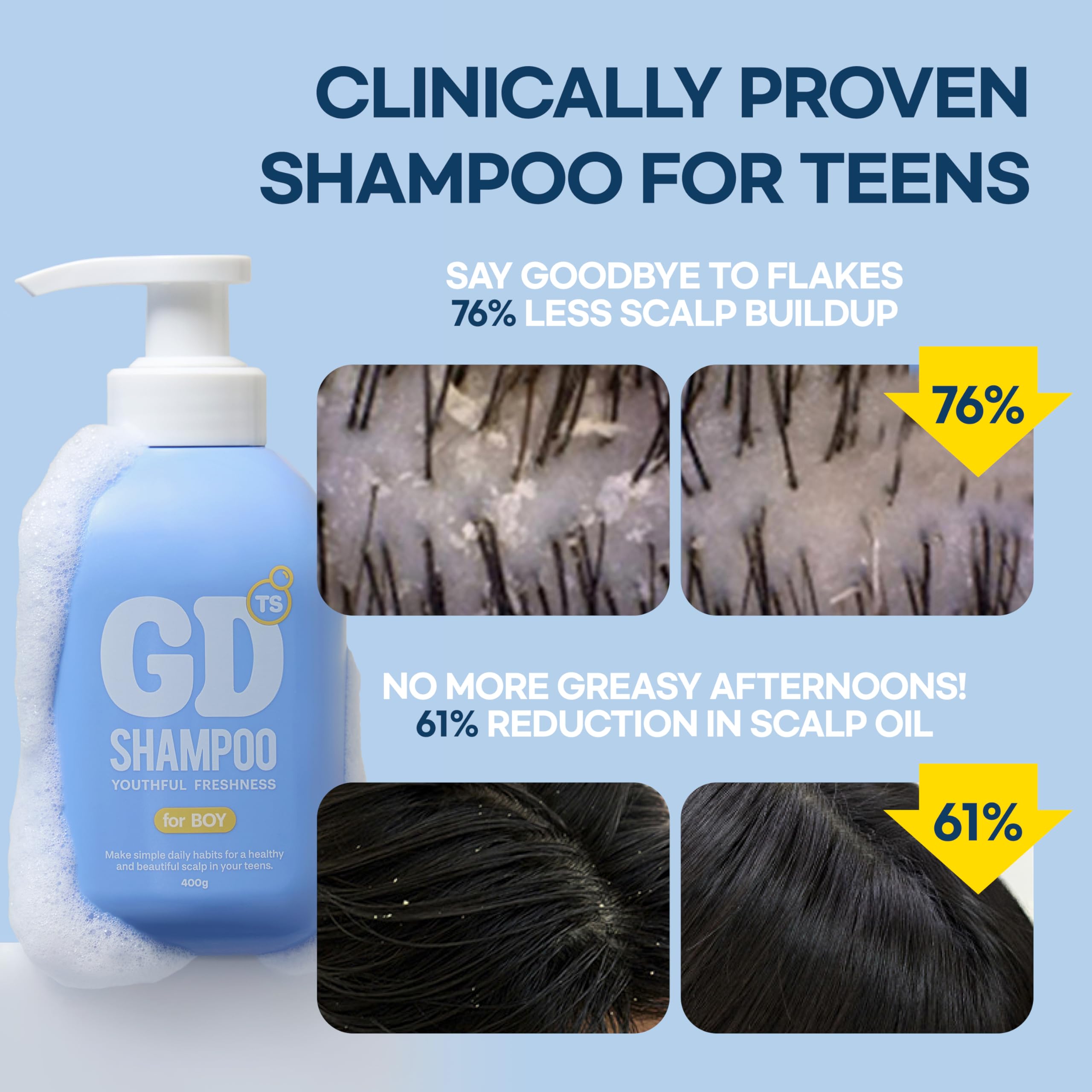 TS SHAMPOO fruity scent droplets highlight allergy-free fragrance