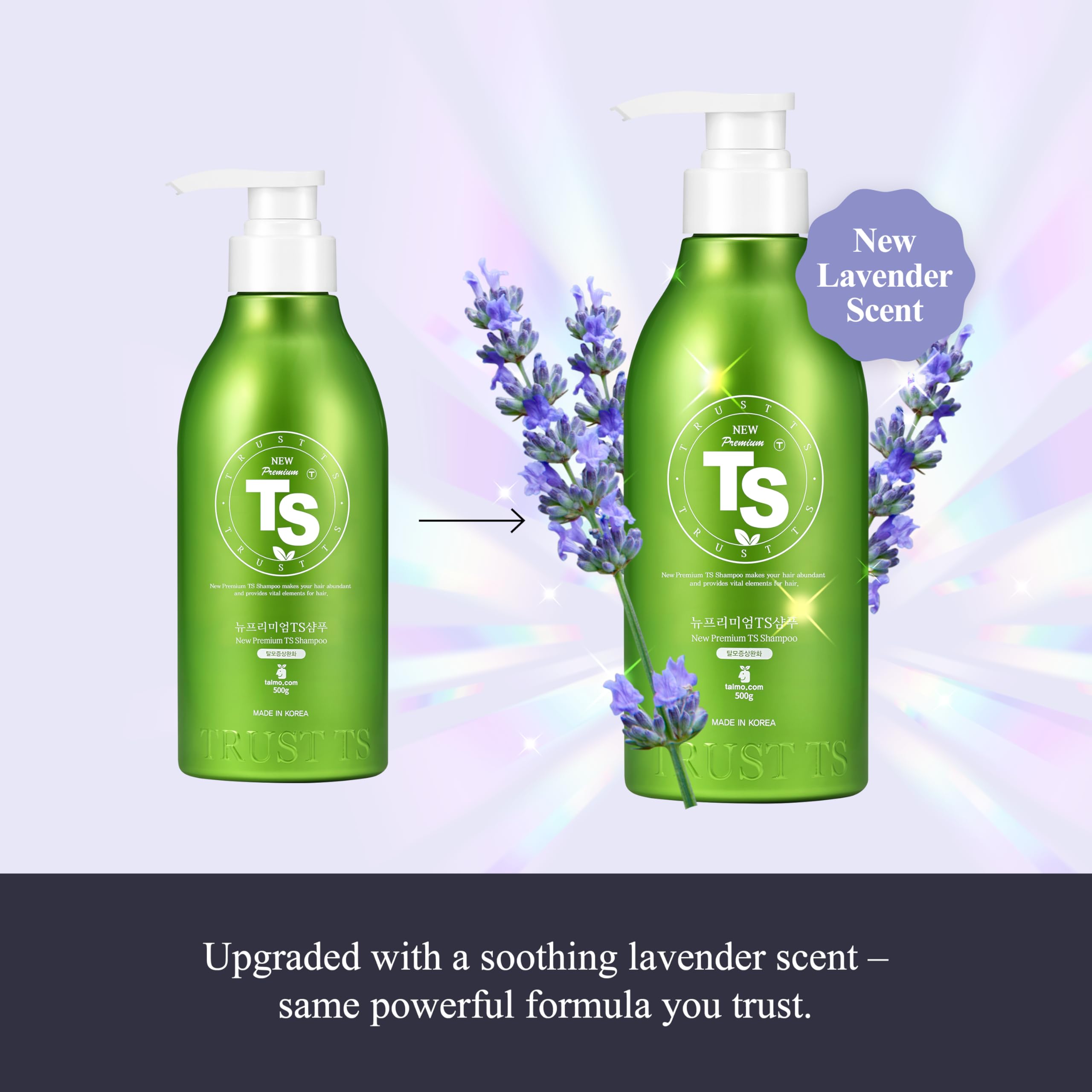 TS New Premium creamy formula texture suggests gentle cleansing for fragile strands