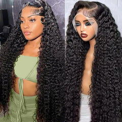 tsiyu deep-wave hd lace-front wig 28in front view shows full volume for daily wear