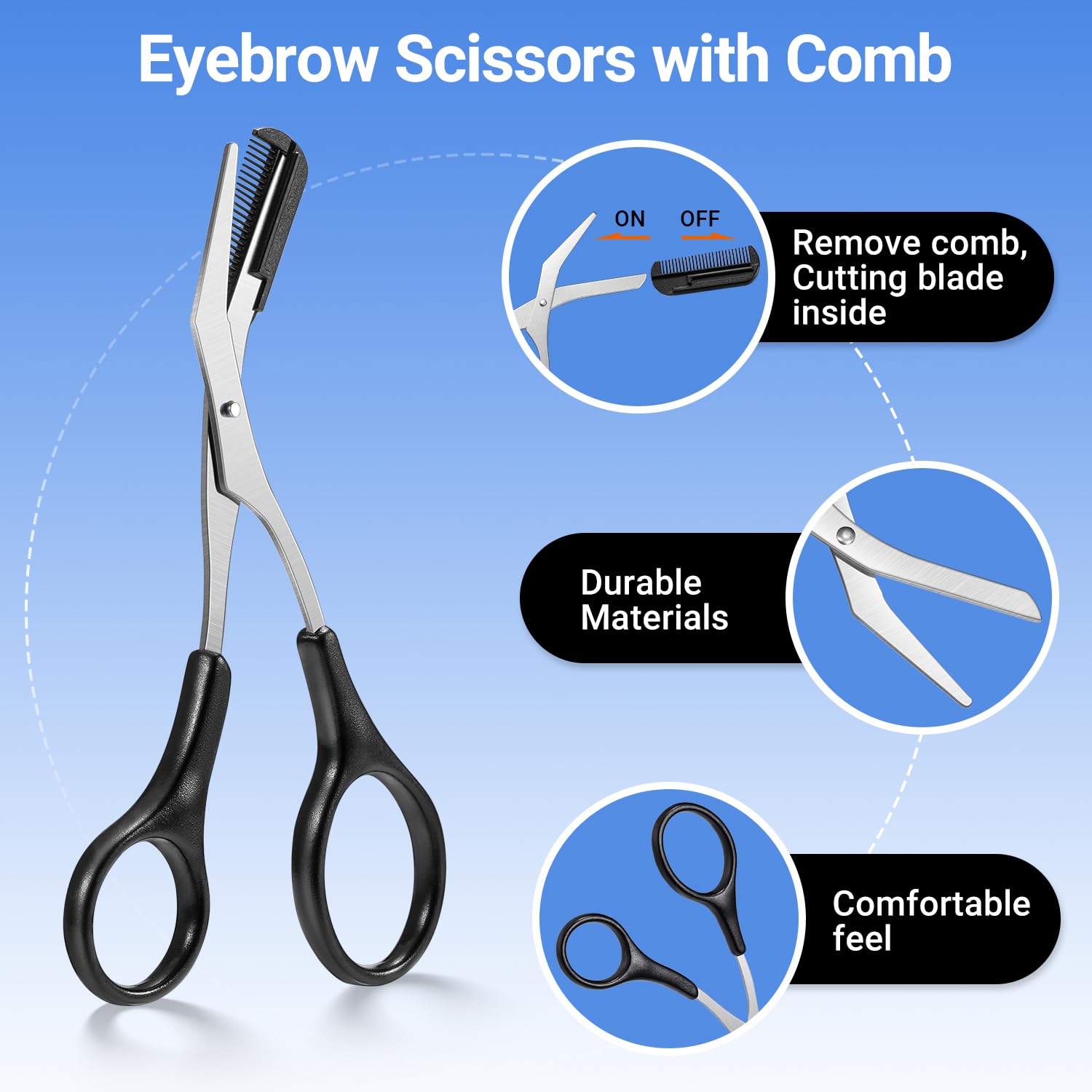 TsMADDTs eyebrow razor with brush demonstrates removable blade for safe grooming