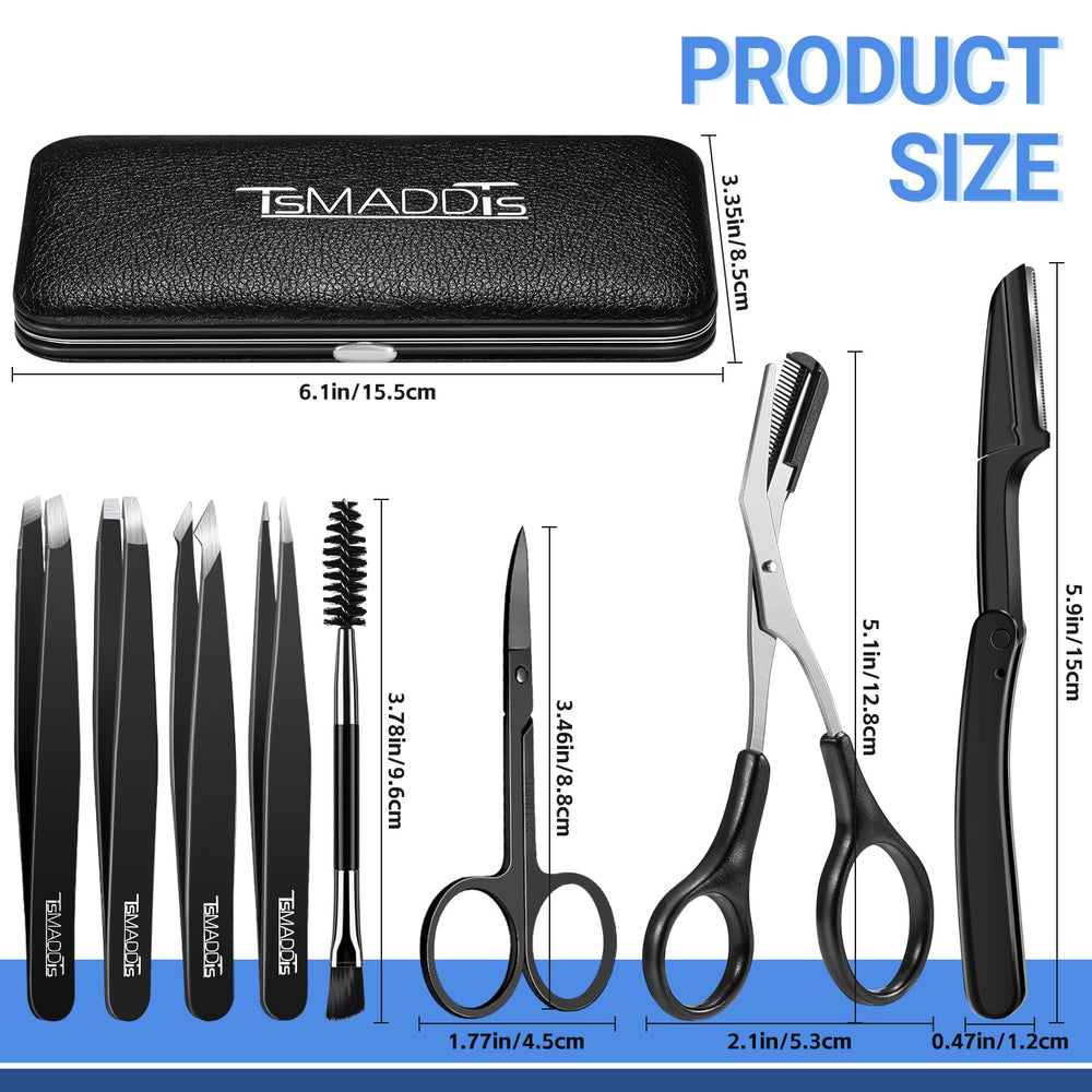 TsMADDTs eyebrow scissors close up showing sharp aligned blades for clean trims