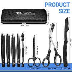 TsMADDTs eyebrow scissors close up showing sharp aligned blades for clean trims