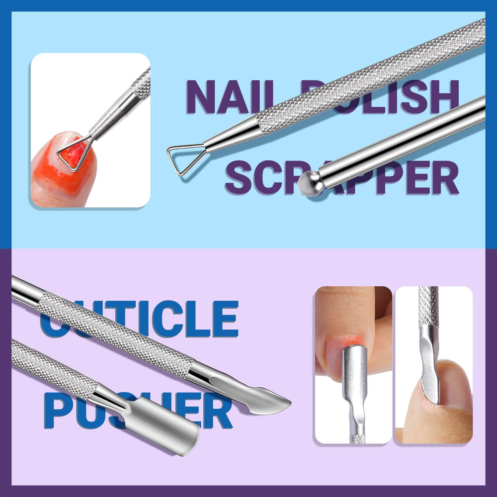 TsMADDTs cuticle pusher triangle scraper keeps nails tidy during prep.