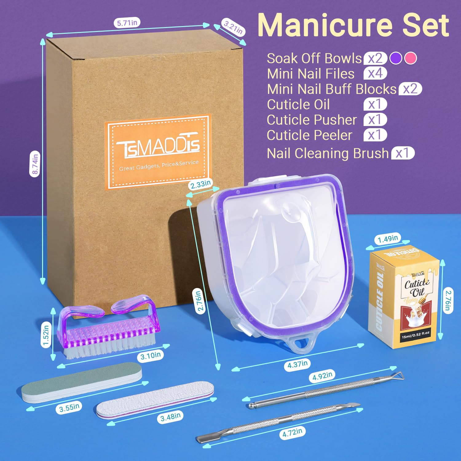TsMADDTs dual-bowls kit enables simultaneous soaks for faster manicures.