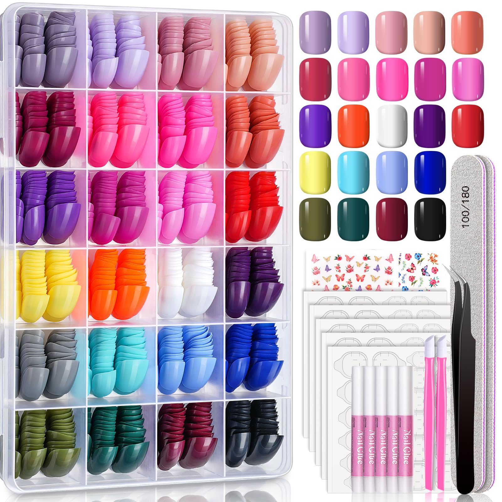 TsMADDTs press-on nails kit 720pcs for quick at-home salon-style nails.