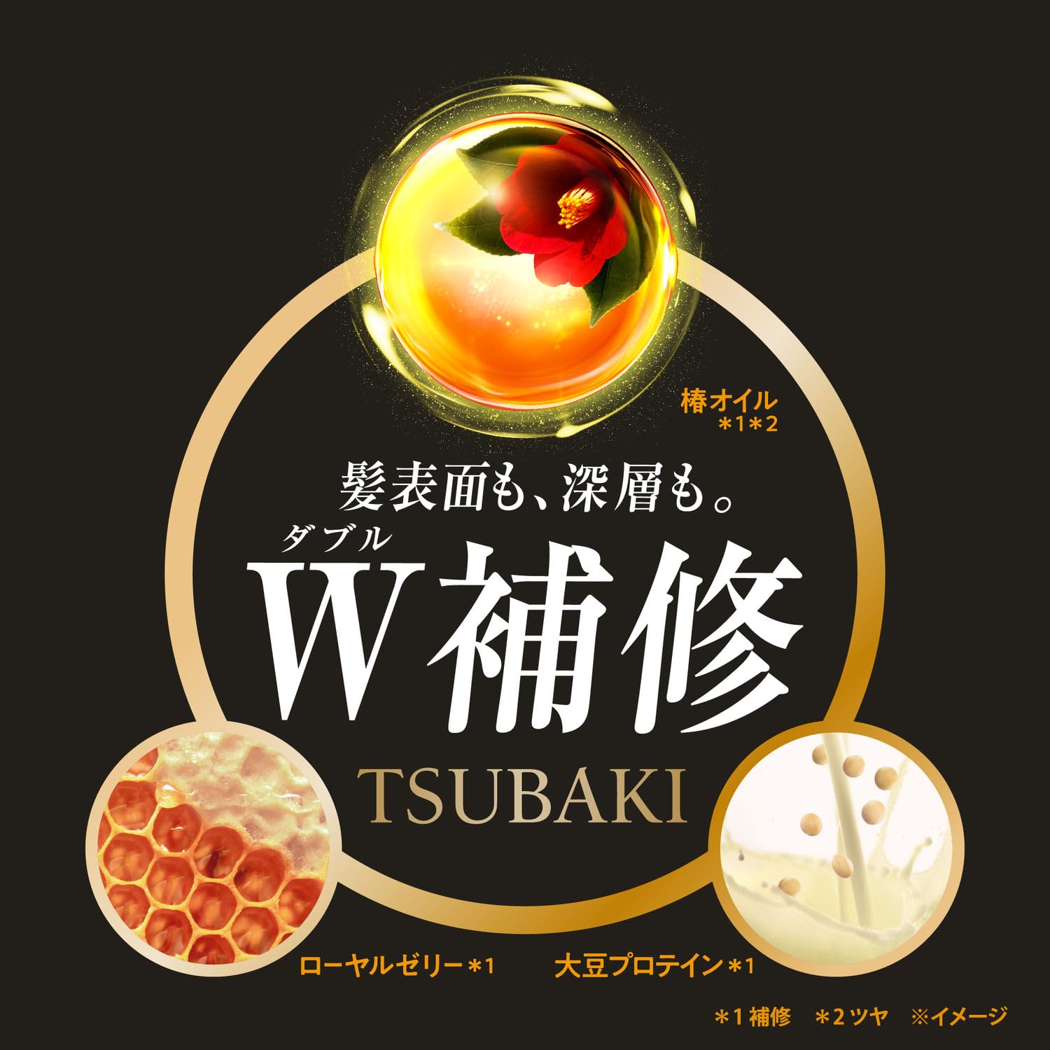 Tsubaki Premium Repair Conditioner pump dispenser enables clean, quick routine.