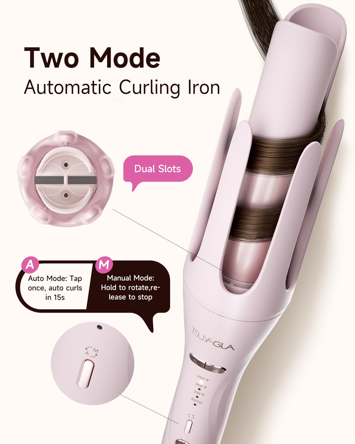 Tsuyagla 360-degree swivel cord promotes tangle-free styling