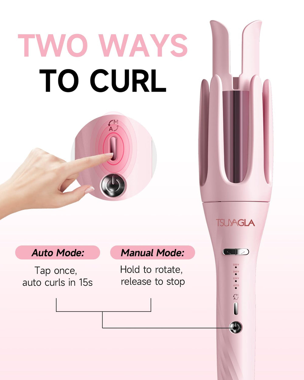 TSUYAGLA 3-in-1 curling iron with a 1.5-inch barrel for voluminous waves
