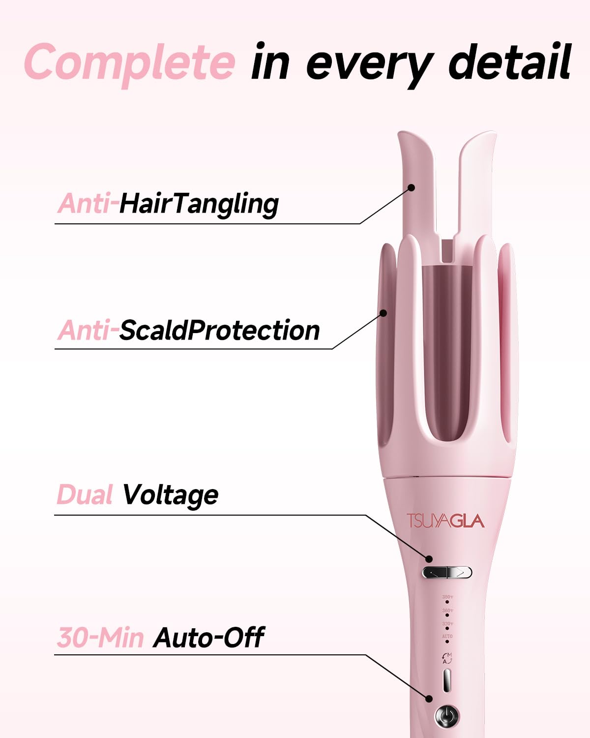 TSUYAGLA dual voltage curling iron ready for worldwide travel