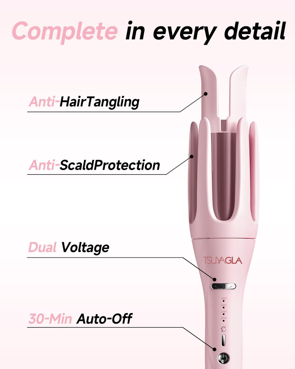 TSUYAGLA dual voltage curling iron ready for worldwide travel