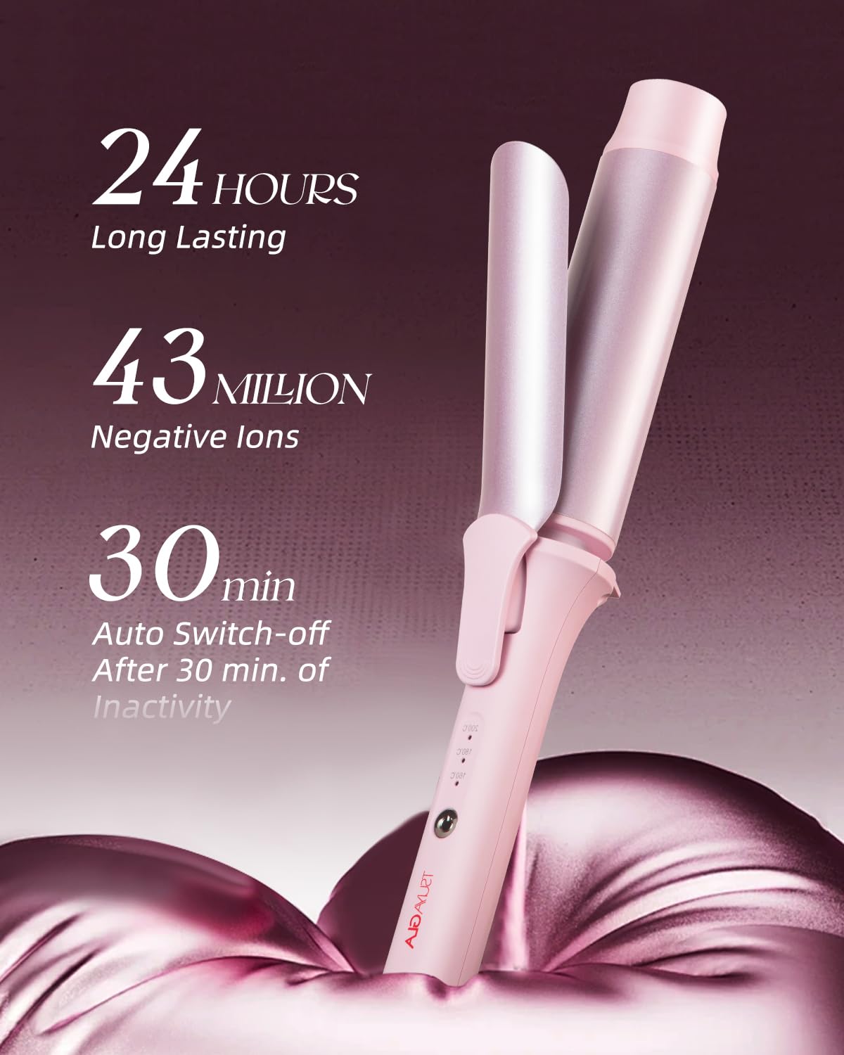 TSUYAGLA curling wand with 30 minute auto shut-off for worry-free sessions