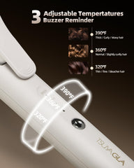 TSUYAGLA dual-voltage travel-ready curling wand for global styling