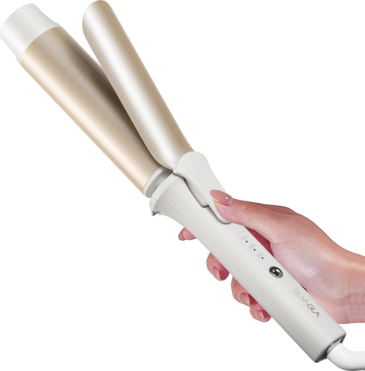 TSUYAGLA hair curling wand with 1.6-inch barrel for salon-style waves