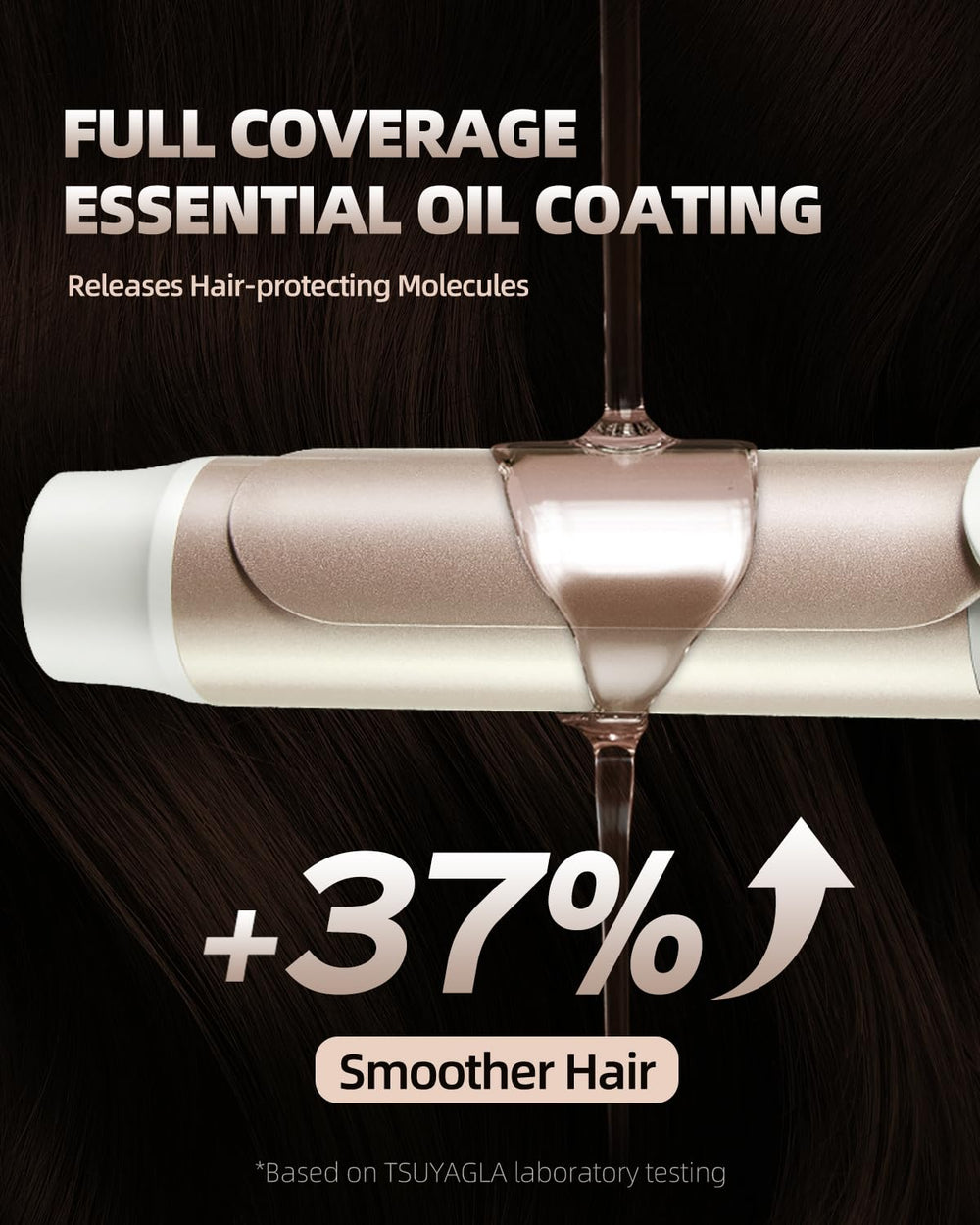 TSUYAGLA keratin and argan oil infused coating close-up for smoother curls