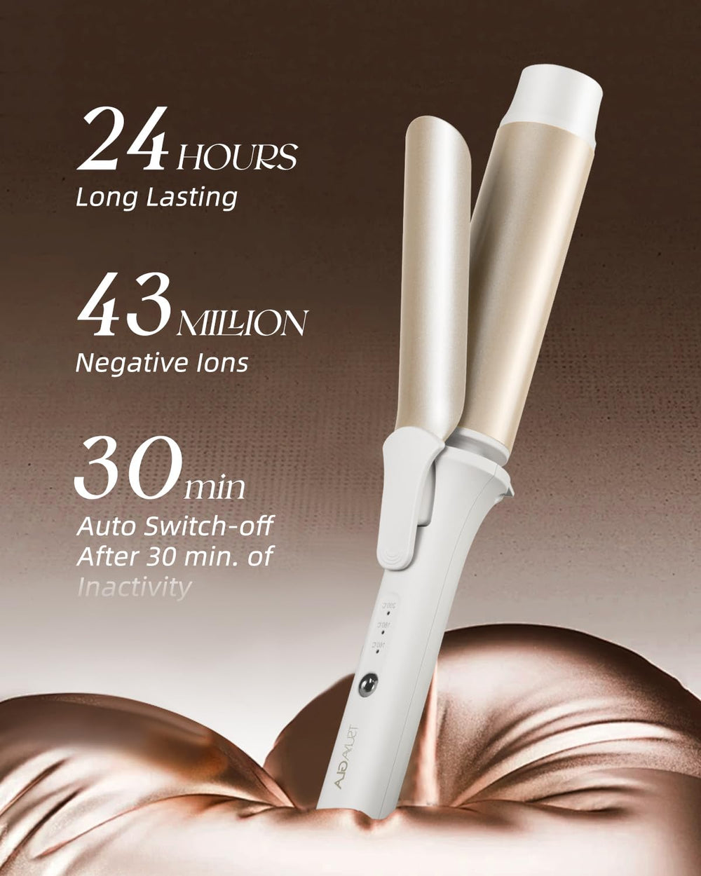 TSUYAGLA long-hair styling with the curling wand creating loose waves
