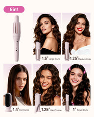 Tsuyagla rotating ceramic curler highlighting even heat distribution and smooth curls