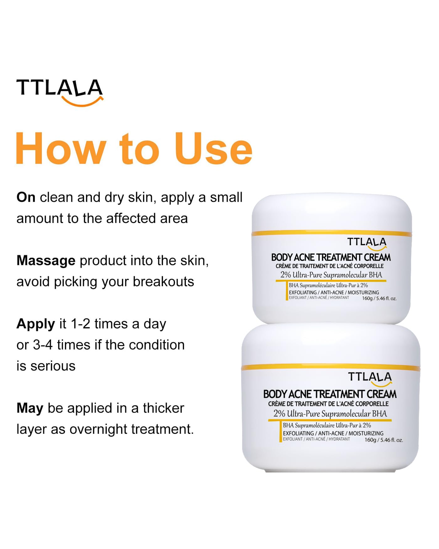 TTLALA 2.82oz bottle product shot for everyday body care