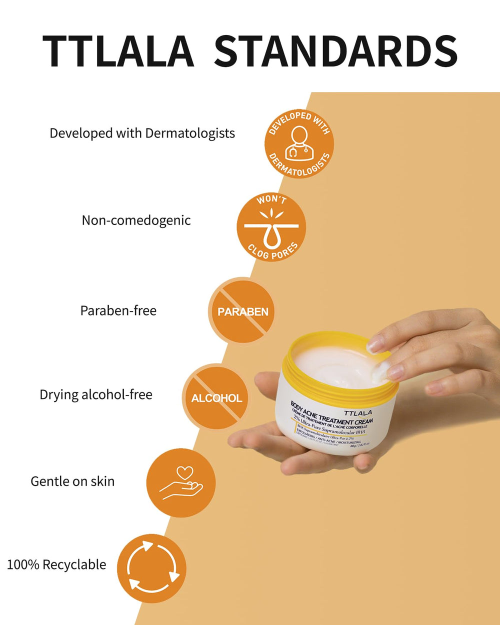 TTLALA dermatologist-tested skin-friendly formula