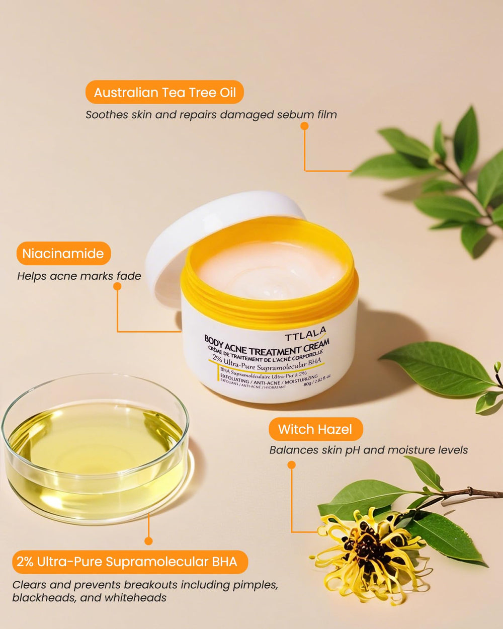 TTLALA tea tree oil and witch hazel balance moisture and reduce redness
