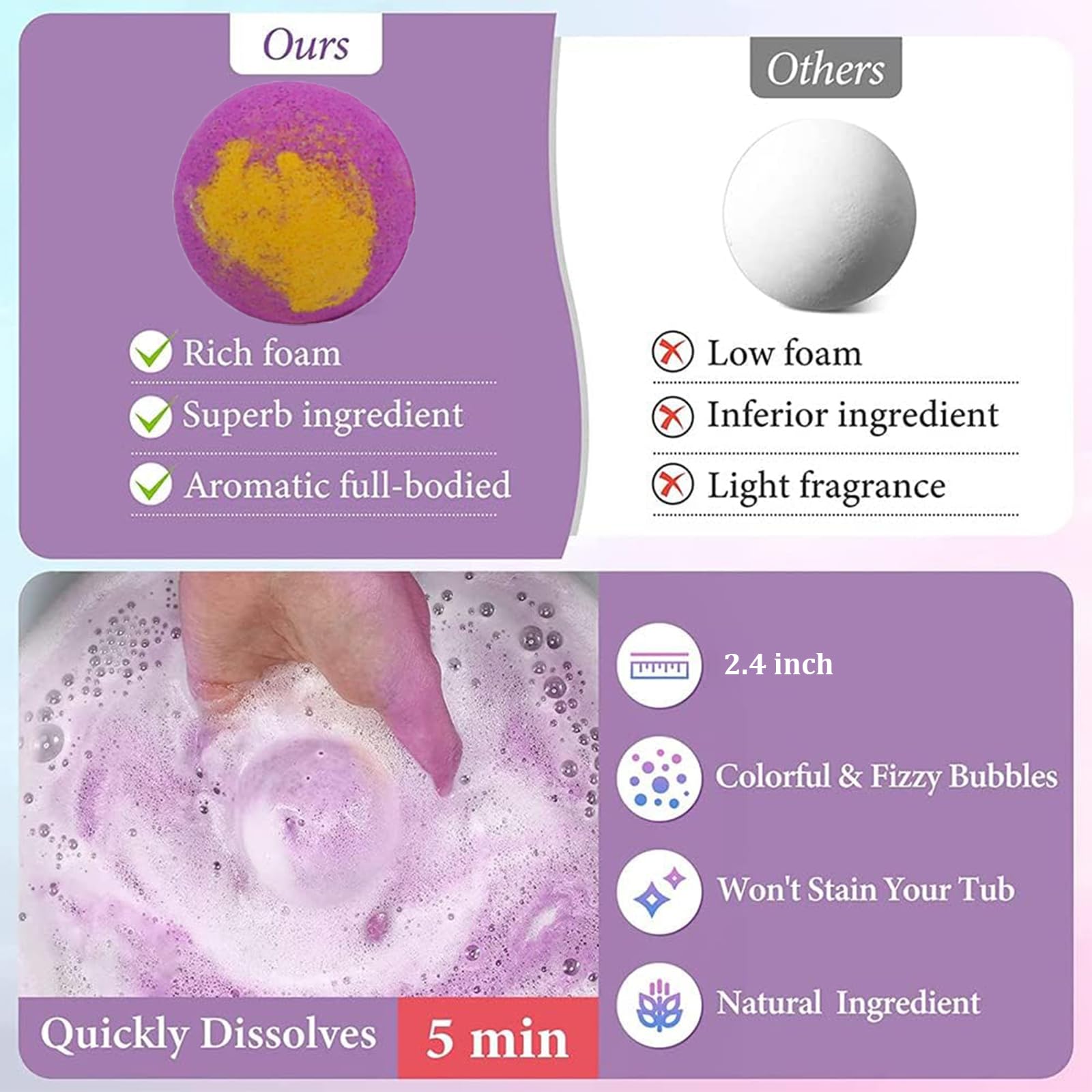 TTRWIN organic kids bath bombs are gentle on sensitive skin.