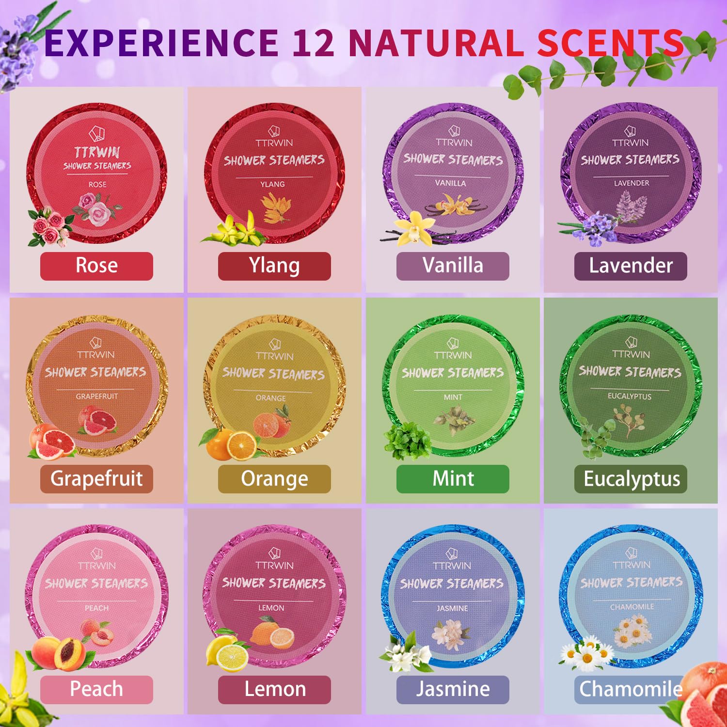 TTRWIN shower steamers melt gently in the shower for a refreshing aroma.