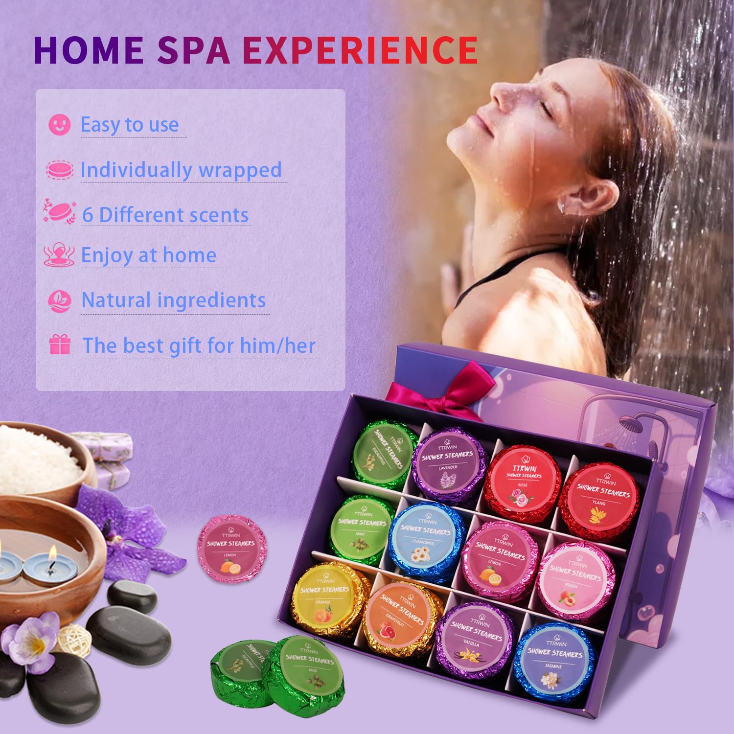TTRWIN individually wrapped steamers are portable for travel-friendly relaxation.