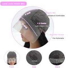 TTSMINS 13x6 lace front wig baby hair detail for natural hairline