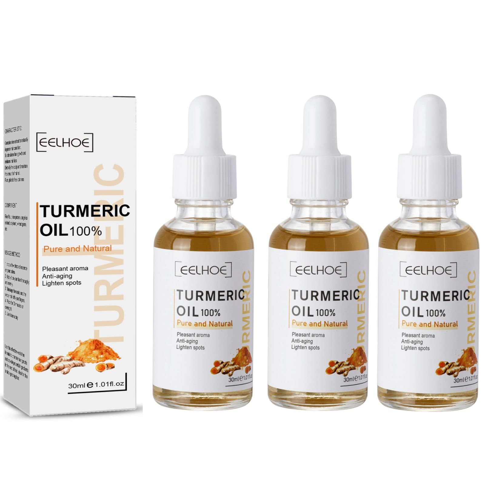 TTYRBF turmeric dark spot serum 3pcs set bottles for multi-area skin care brightness.