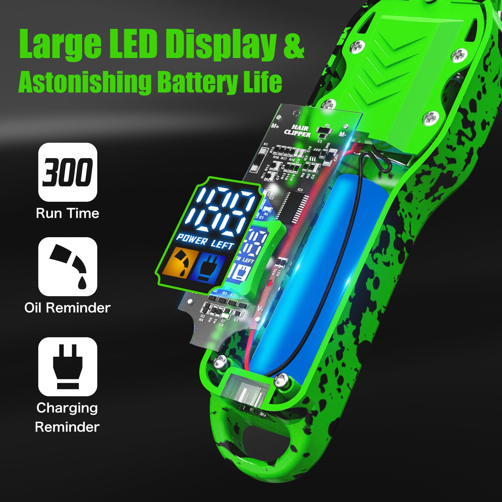 Tuanchuanrp 2000mAh battery lasts up to 300 minutes on a full charge.