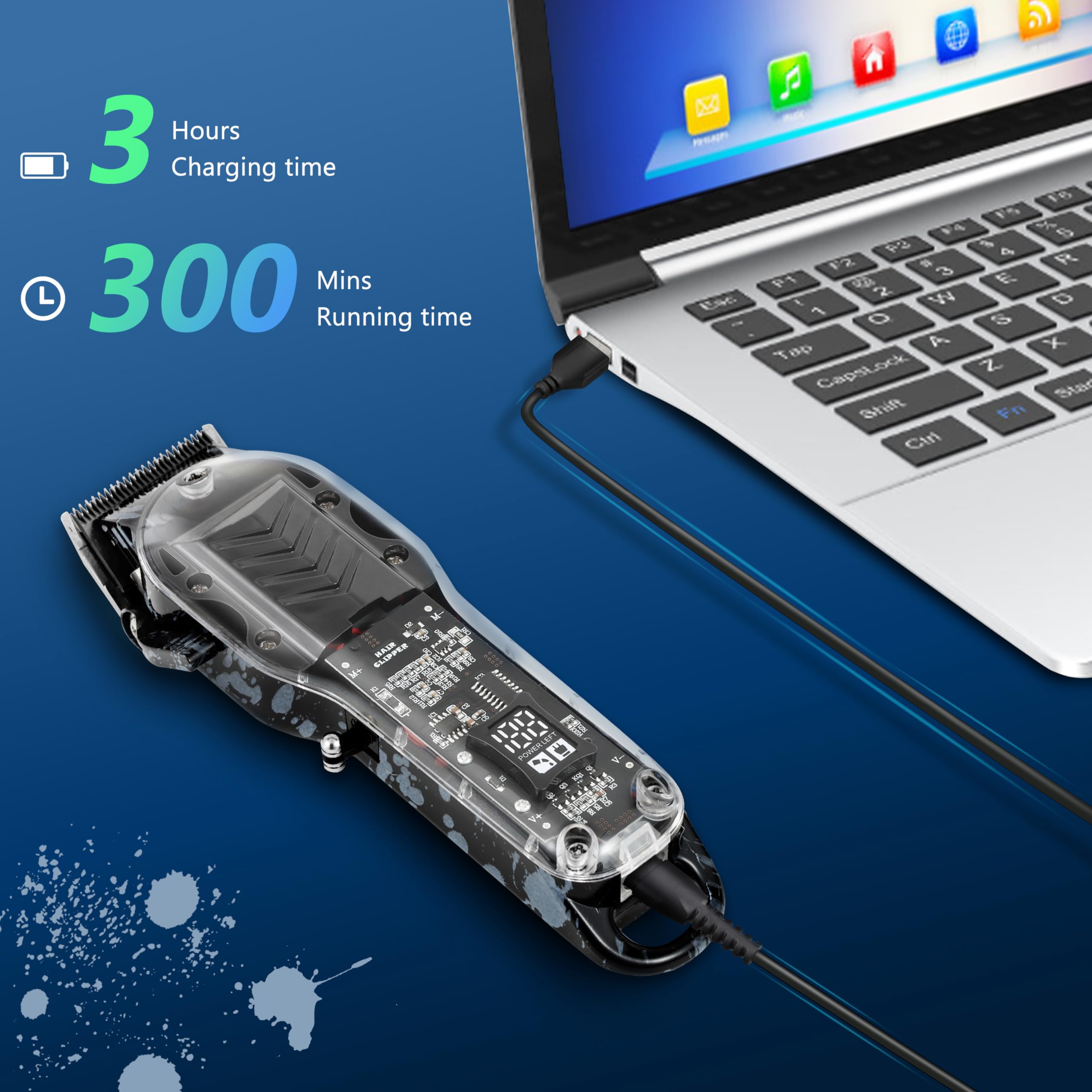 Tuanchuanrp hair clippers ergonomic rugged design ensures comfortable grip during long sessions.