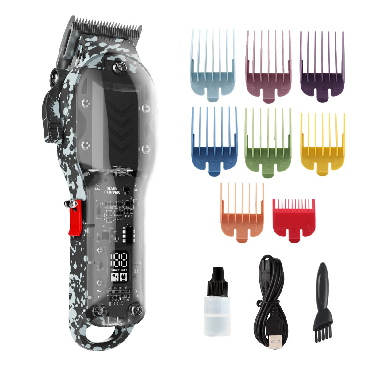Tuanchuanrp professional hair clippers with LED display provide battery level insight for precise grooming.