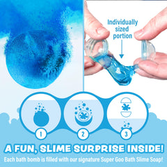 Tub Works Colorful Bath Water Fizz demonstrates vibrant color in the tub.