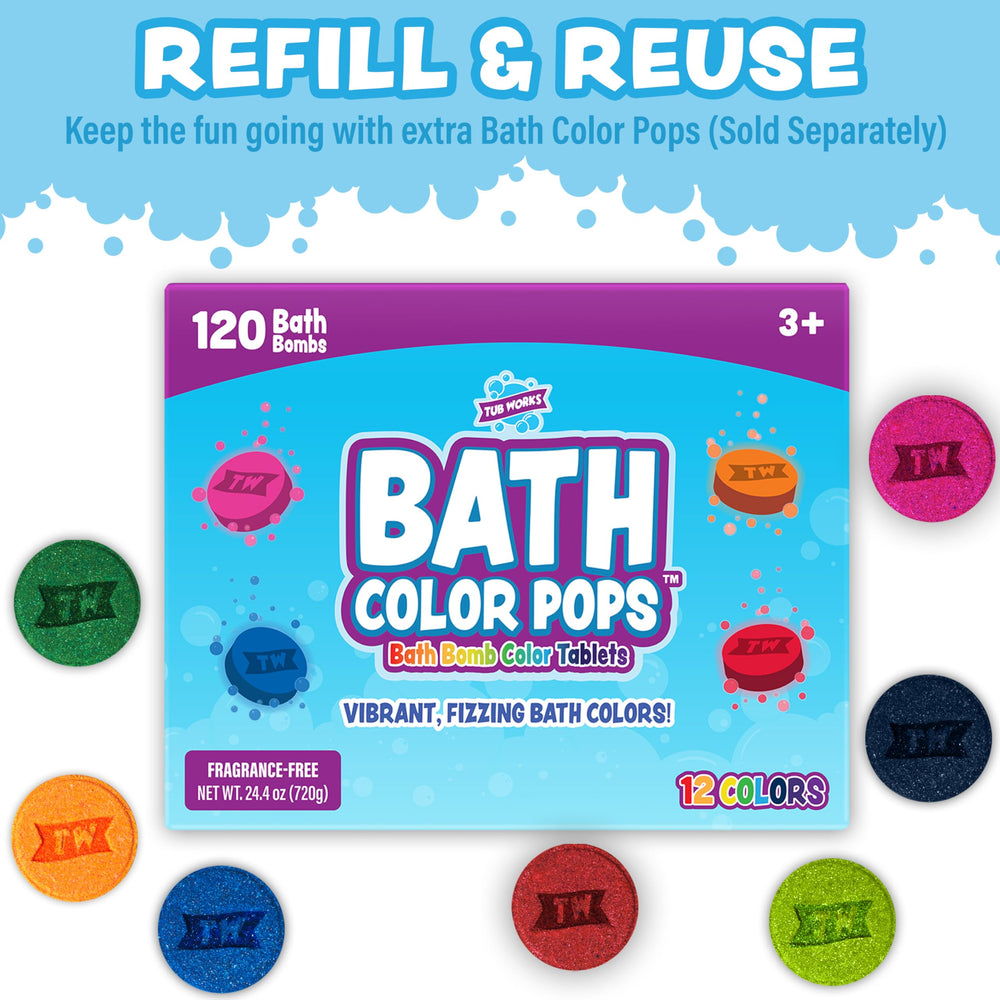 Tub Works quick cleanup keeps tubs stain-free after color play.